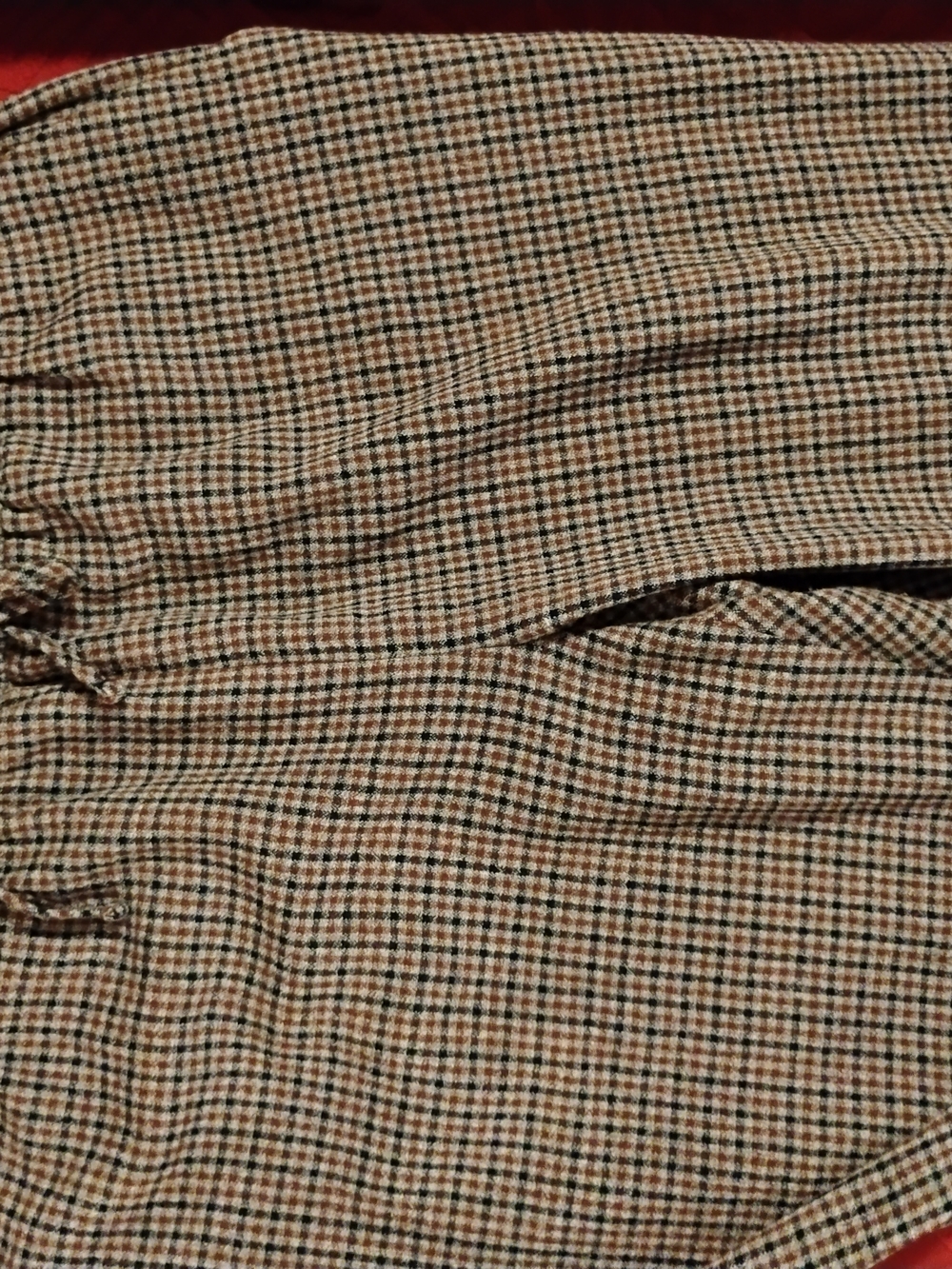 Express Plaid Drawstring High-Rise Trousers - Brown/Beige 18 inches wide - Picture 4 of 8